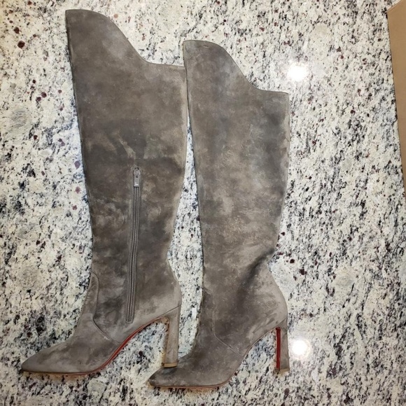 NEW Christian Louboutin Eleonor Knee High Suede Boots Size 40.5 - Picture 1 of 6